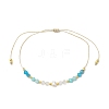 Adjustable Natural Amazonite & Quartz Crystal & Apatite Braided Bead Bracelets for Women BJEW-JB11619-05-2