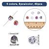 CHGCRAFT 40Pcs 5 Colors Electroplate Transparent Glass Beads EGLA-CA0001-12-2