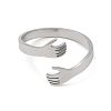 Non-Tarnish 304 Stainless Steel Cuff Rings RJEW-G299-04P-2