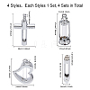 4 Sets 4 Style Wishing Bottle Glass Pendants GLAA-CA0001-50-2