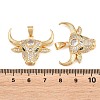 Brass Pave Clear Cubic Zirconia Pendants KK-L275-40G-4