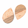 Transparent Resin & Walnut Wood Pendants X-RESI-S389-037A-B-3