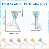 24Pcs 6 Colors Luminous Transparent Resin Pendants RESI-SP0001-01-2