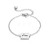 304 Stainless Steel Rectangle with Hollow Cross Link Bracelets WGD536A-01-2