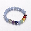 Stretch Buddhist Jewelry Multi-Color Gemstone Chakra Bracelets BJEW-JB01687-02-1