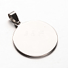 Non-Tarnish 304 Stainless Steel Pendants with 201 Stainless Steel Clasp STAS-N068-18-1