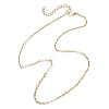 304 Stainless Steel with White Round Shell Pearl Handmade Link Chain Necklaces NJEW-JN05990-3