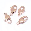 Brass Lobster Claw Clasps X-KK-F764-15RG-1