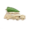 Green Christmas Tree and Car Enamel Pin JEWB-A004-15G-1