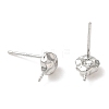 Rhodium Plated 925 Sterling Silver Stud Earring Findings STER-M114-17P-2