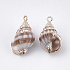 Electroplate Spiral Shell Pendants X-SSHEL-T009-12-2