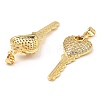 Rack Plating Brass Micro Pave Clear Cubic Zirconia Pendants KK-M253-08G-2