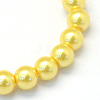 Baking Painted Pearlized Glass Pearl Round Bead Strands X-HY-Q330-8mm-67-2