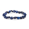 Natural Lapis Lazuli Nuggets Beads Stretch Bracelet BJEW-JB07144-03-1