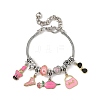 Makeup Theme Alloy Enamel Lipstick Handbag Shoe Charm Brass European Bracelets for Women BJEW-JB14237-02-2