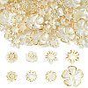 160Pcs 8 Styles ABS Imitation Shell Flowers Beads Caps FIND-CJ0002-26-1
