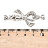 Brass Micro Pave Clear Cubic Zirconia Fold Over Clasps KK-U059-61P-3