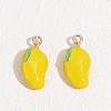 Fruit Alloy Enamel Pendants ENAM-P264-02I-G-1