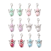 12Pcs 6 Colors Angel Acrylic & ABS Plastic Imitation Pearl Pendant Decorations HJEW-JM02728-1