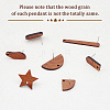 Olycraft 14 Pairs 7 Style Walnut Wood Stud Earring Findings MAK-OC0002-02-4