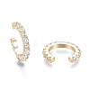 Brass Micro Pave Clear Cubic Zirconia Cuff Earrings EJEW-I249-14G-2
