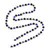 Round Handmade Evil Eye Lampwork Beaded & Natural Lava Rock Beaded Chain AJEW-JB01662-1