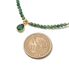 Cubic Zirconia Teardrop Pendant Necklace with Natural Emerald Quartz Beaded Chains NJEW-JN04121-05-5