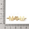 Mother's Day Brass Micro Pave Cubic Zirconia Mom Heart Connector Charms KK-Z155-03G-01-3