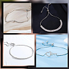 2Pcs 925 Sterling Silver Box Chain Slider Bracelet Making MAK-BBC0001-23-7