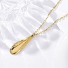 304 Stainless Steel Teardrop Pendant Cable Chain Necklaces for Women NJEW-A038-01G-1