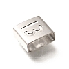 Letter Style 304 Stainless Steel Square Slide Charms STAS-L132-12B-2