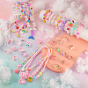 Flower & Shell & Watermelon & Rabbit Plastic Cuff & Adjustable Ring & Pendant Necklace & Stretch Bracelets SJEW-TA0001-02-6