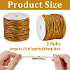 2 Rolls Polyester Metallic Elastic Round Cord OCOR-CY0003-50A-2
