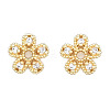 Brass Micro Pave Clear Cubic Zirconia Bead Caps KK-N259-08-3