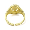 Brass with Cubic Zirconia Open Cuff Ring RJEW-B051-48G-3