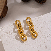 304 Stainless Steel Oval Chain Tassel Stud Earrings NM9874-4