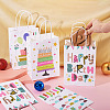 8Pcs 4 Styles Birthday Rectangle Paper Gift Bags with Rope Handles ABAG-TA0001-70-6