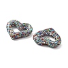 Heart Shape Polymer Clay Rhinestone Beads CLAY-NH0001-09A-4