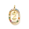 Brass Micro Pave Cubic Zirconia Pendants ZIRC-P123-01G-Z02-1