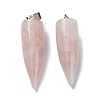 Natural Rose Quartz Pointed Pendants G-D040-01P-B09-3