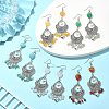 Natural & Synthetic Mixed Gemstone Heart Chandelier Earrings EJEW-JE05364-5