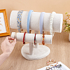 2 T Bar Wood Covered with Velvet Bracelet Display Stands with Heart Base ODIS-WH0099-66A-2