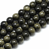 Natural Golden Sheen Obsidian Beads Strands X-G-S150-20-12mm-1
