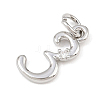 Brass Micro Pave Clear Cubic Zirconia Charms KK-P339-27P-03-2