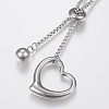 Adjustable 304 Stainless Steel Lariat Necklaces NJEW-H484-01P-2
