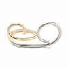 Brass Open Cuff Ring for Women RJEW-C102-10GP-2