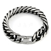 304 Stainless Steel Cuban Link Chain Bracelets for Men BJEW-B102-11AS-1