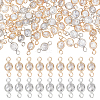 Unicraftale 100Pcs 2 Colors Brass Pave Clear Cubic Zirconia Connector Charms FIND-UN0003-29-1