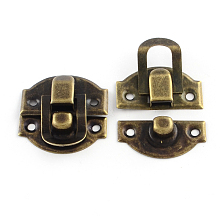 Wooden Box Lock Catch Clasps IFIN-R203-47AB