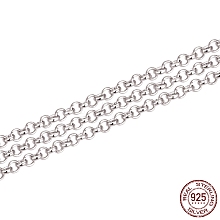 Rhodium Plated 925 Sterling Silver Rolo Chains STER-WH0011-05P